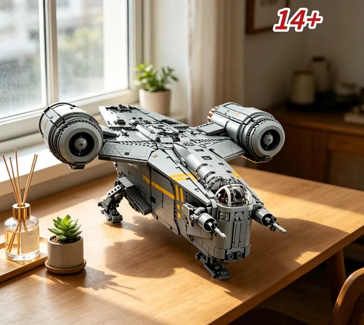 New 75331 6187pcs The Razor Crest Building Blocks Set Solid Hull Structure Renovation Ornament
