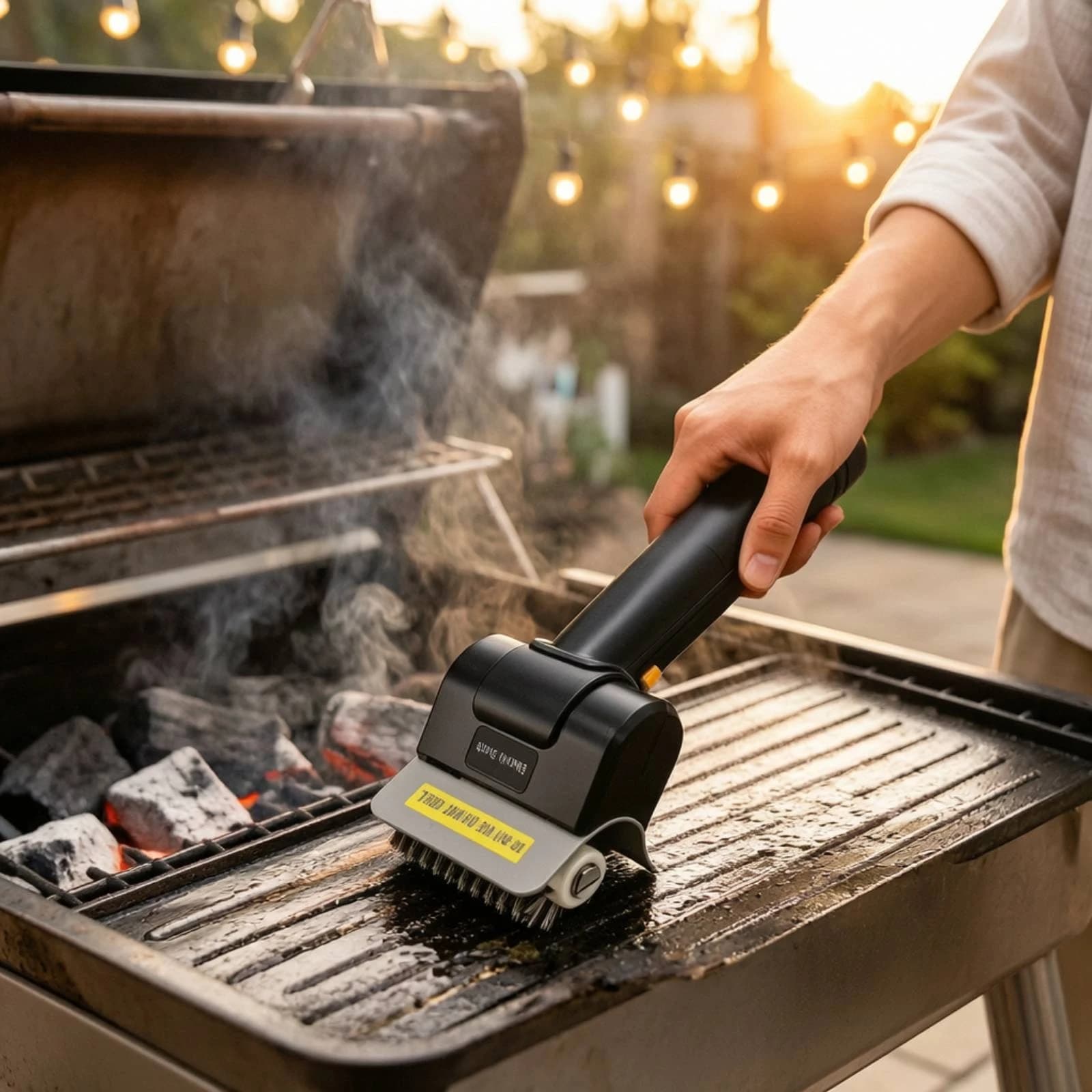 Electric Grill Brush Usb Rechargeable BBQ Cleaning Brush with Rolling Head BBQ Grill Cleaner Cordless Handheld