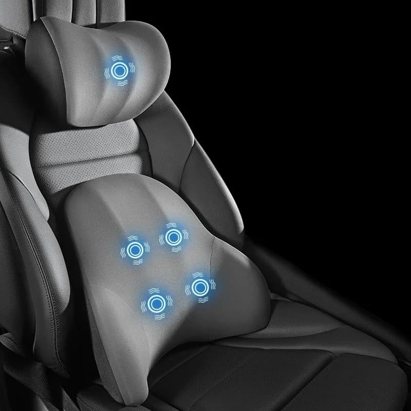 Cuscino di supporto lombare in memory foam per auto, tessuto in poliestere, antiscivolo, lavabile, design ergonomico, materiale memory a lento ritorno