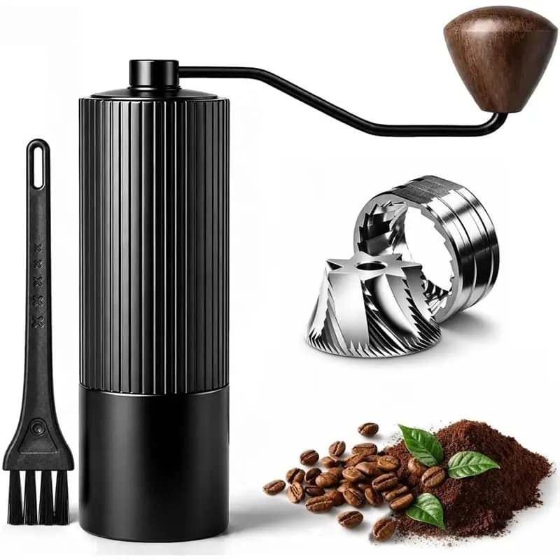 B23B Coffee Bean Hand Grinder Manual Coffee Grinder, 7-Core Stainless Steel Conical Burr, Portable Hand Coffee Grinder
