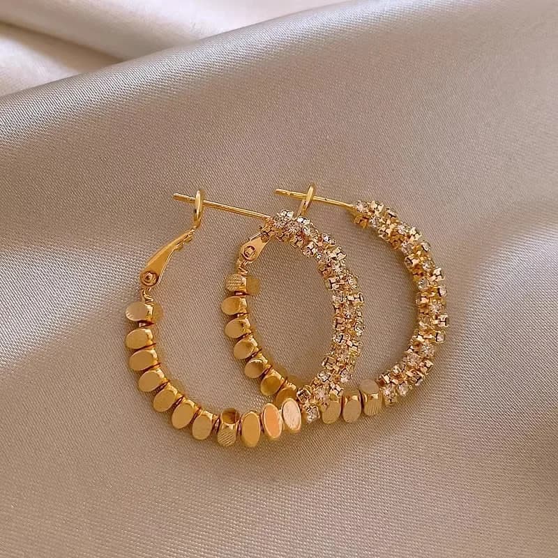 Nuovi orecchini a cerchio rotondi grandi femminili di lusso per le donne Orecchini pendenti dal design di lusso esagerato con piccola luce di pietra