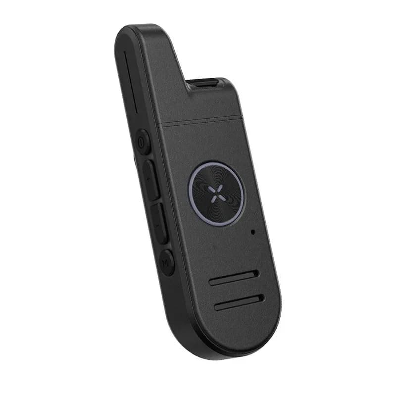 Nuovo mini walkie-talkie compatto leggero e sottile a lunga distanza con clip per collare auricolare Bluetooth wireless