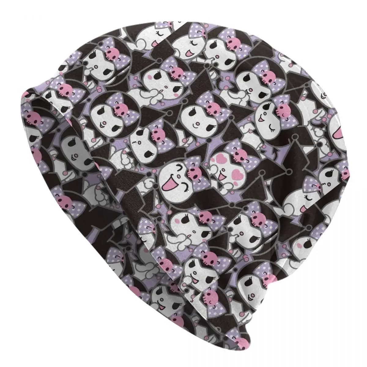 Kawaii Kuromi Caps Cartoon Casual Adult Outdoor Skullies Berretti Spring Hot Hat Wrap for head Head Cappello