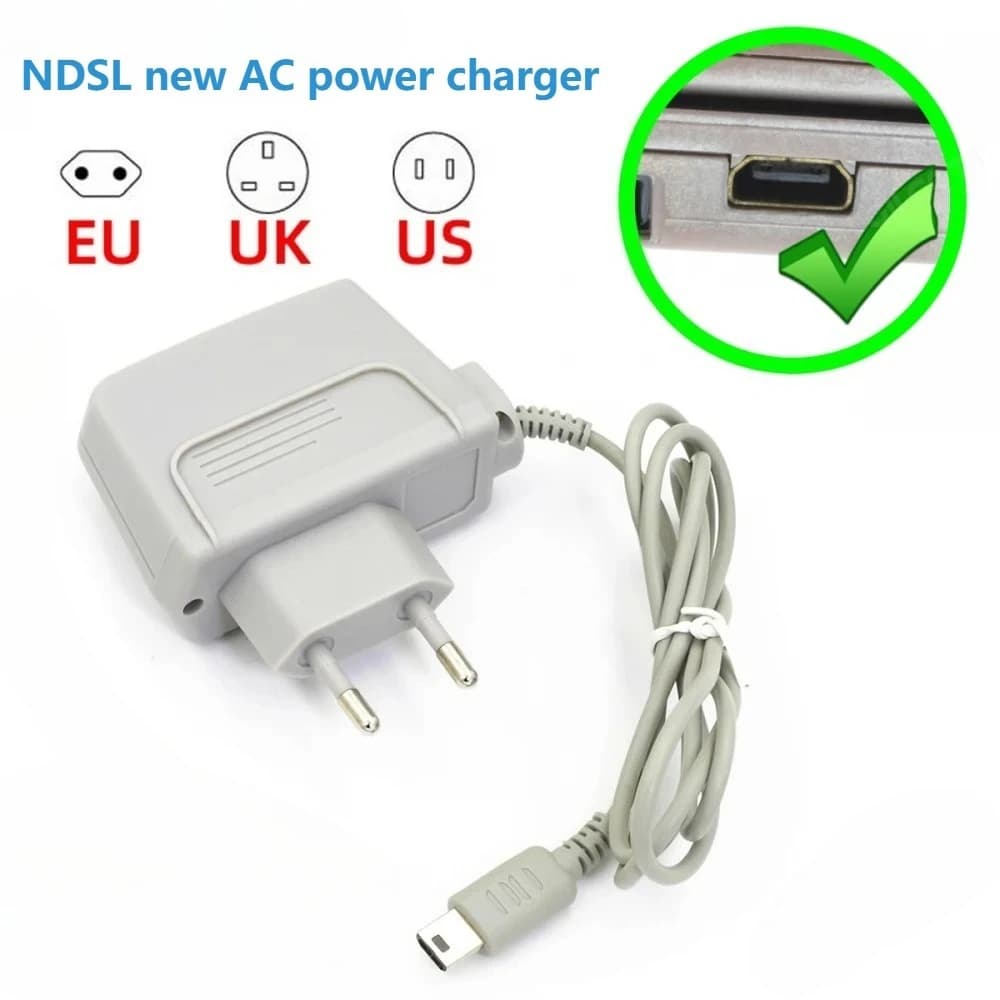 Nuovo adattatore per caricabatterie alimentatore CA per Nintend NDS Lite Caricatore da viaggio per casa da parete Adattatore di alimentazione CA per console di gioco NDSLite NDSL