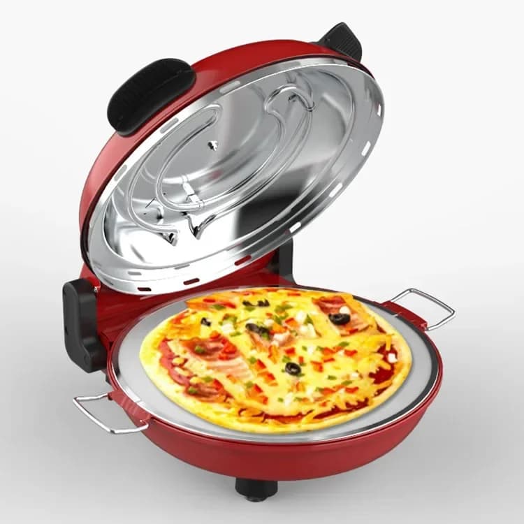 Macchina per la produzione di pizza rotante elettrica Cuocere la pizza Crosta croccante Piastra in pietra ceramica Forno per pizza