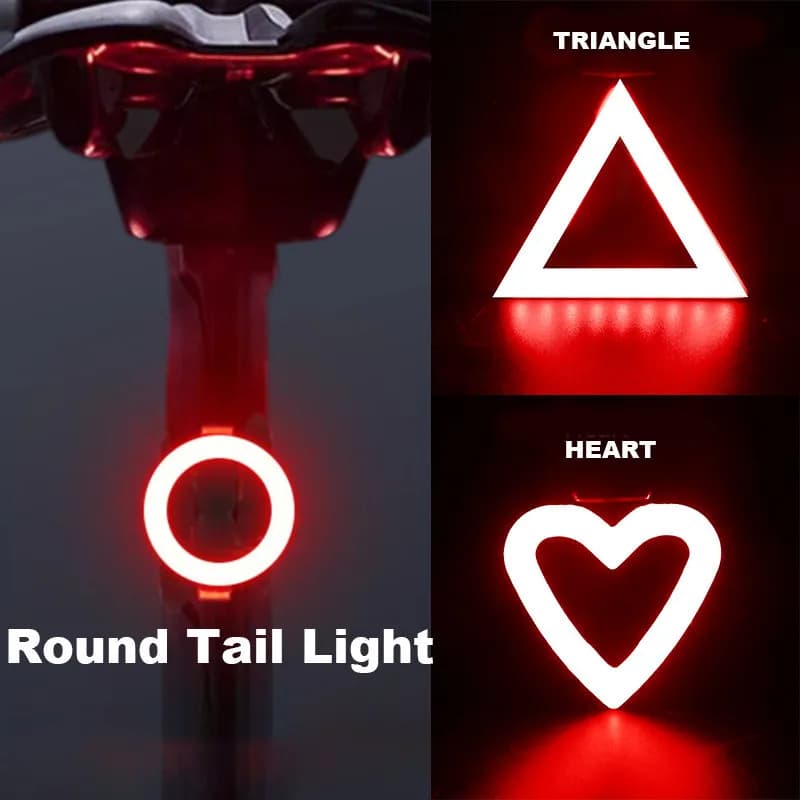BUCKLOS luce per bicicletta a forma di cuore lampada posteriore per bici impermeabile USB ricaricabile Led fanale posteriore per bici Flash luci posteriori per bici Mtb