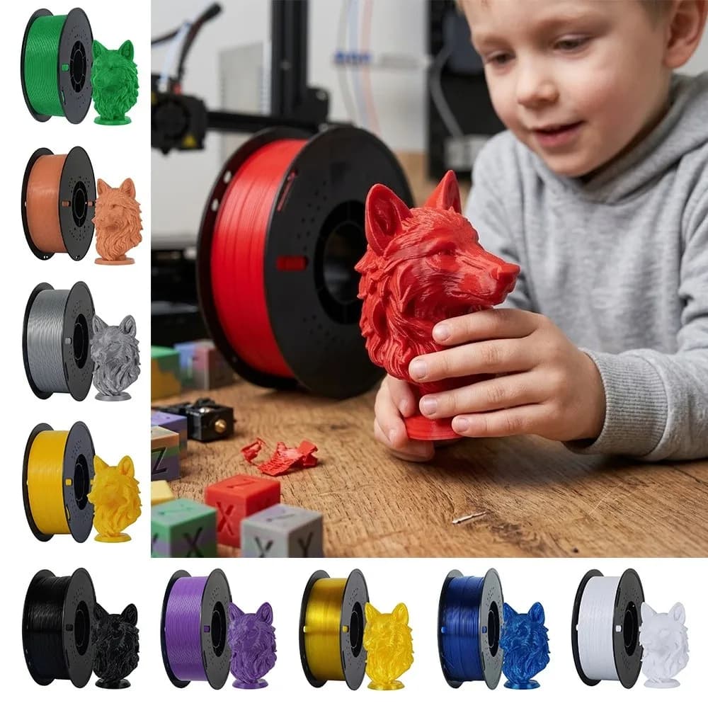Filamento PETG 1.75mm per Stampante 3D, Bobina da 1KG, Materiali per Stampa Stereoscopica, Alta Resistenza, Consumabili per Stampanti
