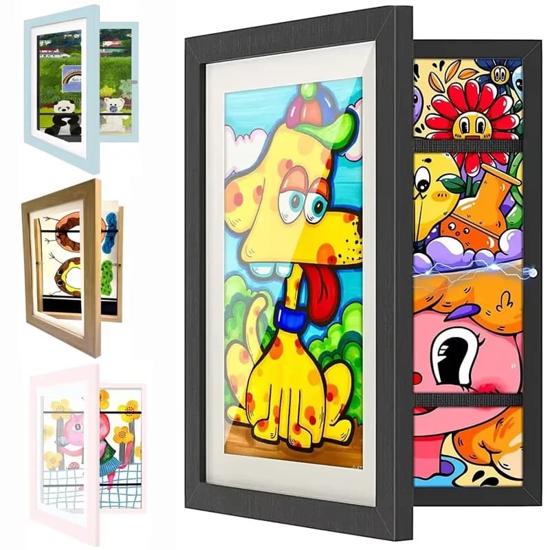 A6 Paper Kids Art Frames Magnetic Front Open Changeable Display Home Decor Kids Frametory for Poster Photo Drawing Pictures Gift