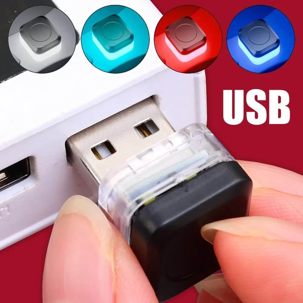 Mini luci USB Lampada per atmosfera interna per auto Lampadina al neon a LED Decorazione Illuminazione ambientale 5V Plug and Play Luci notturne da comodino a LED