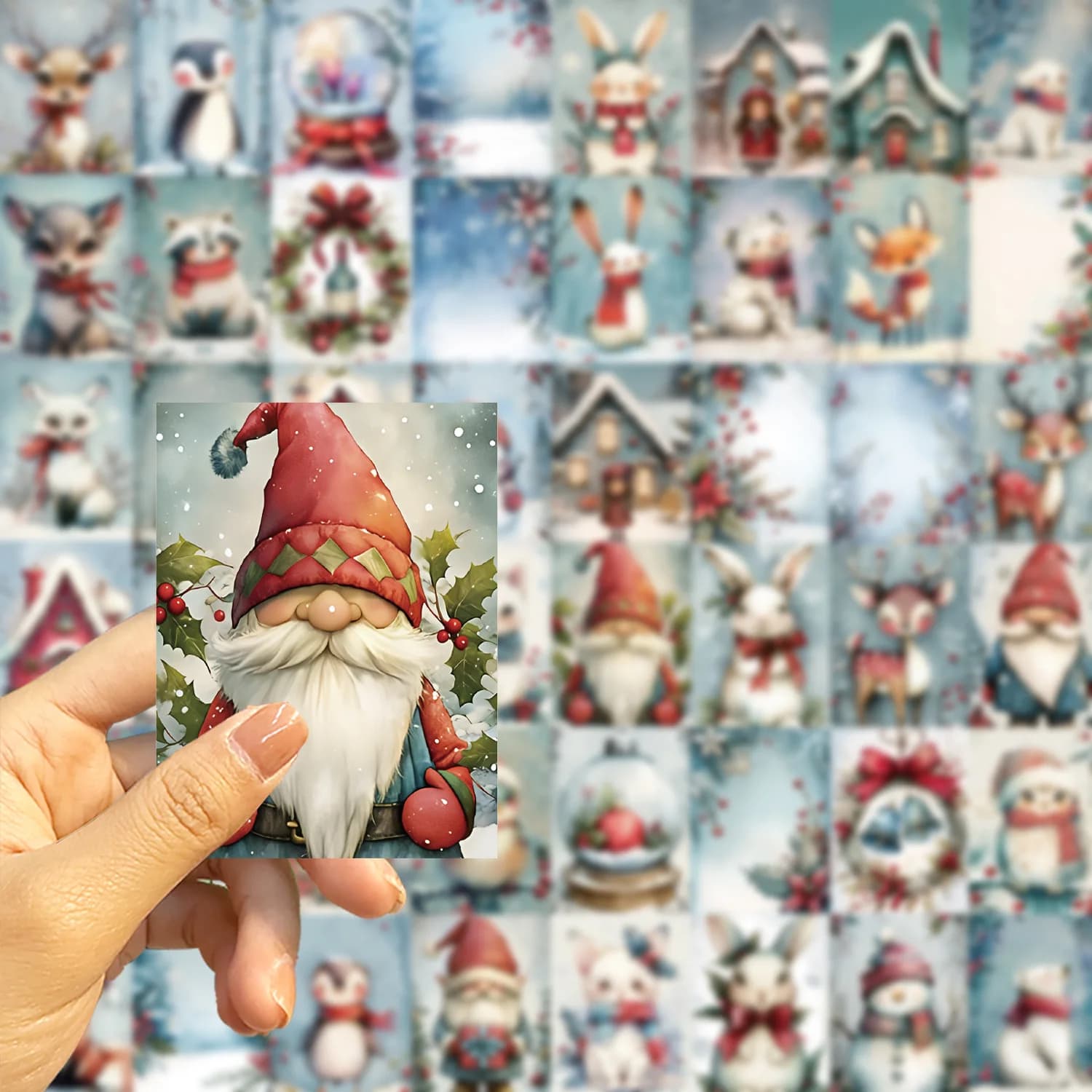 10/30/50PCS Christmas Snow Puppet Decalcomanie For Children FAI FROM TE Notebook Bags Casco Computer Valigia Laptop Decalcomanie From Walls Graffiti toys
