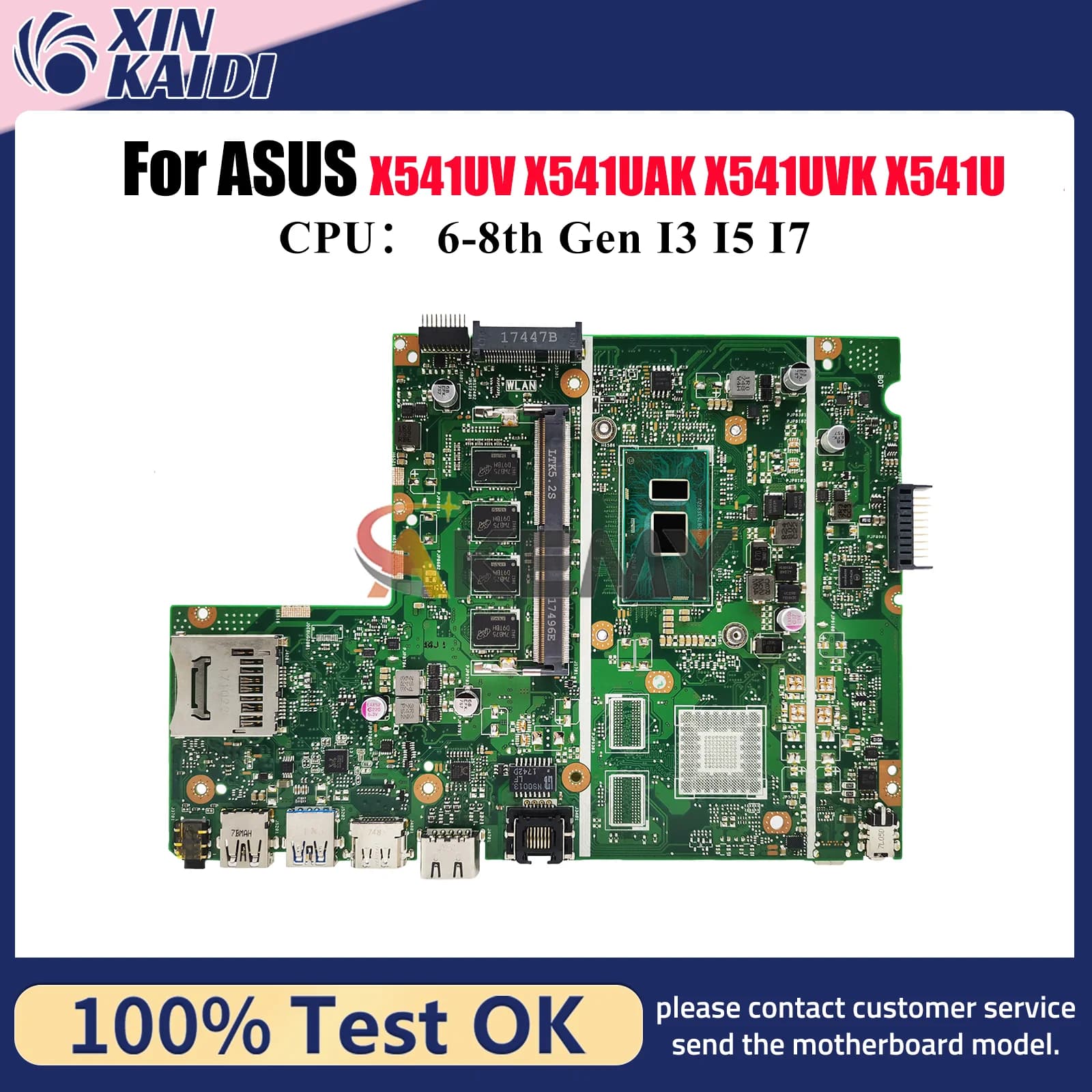 X541UA Scheda Madre Del Computer Portatile Per ASUS VivoBook X541UV A541U X541UAK X541UJ A541U X541U F541U X541UVK R541U Mainboard I3 I5 I7 CPU