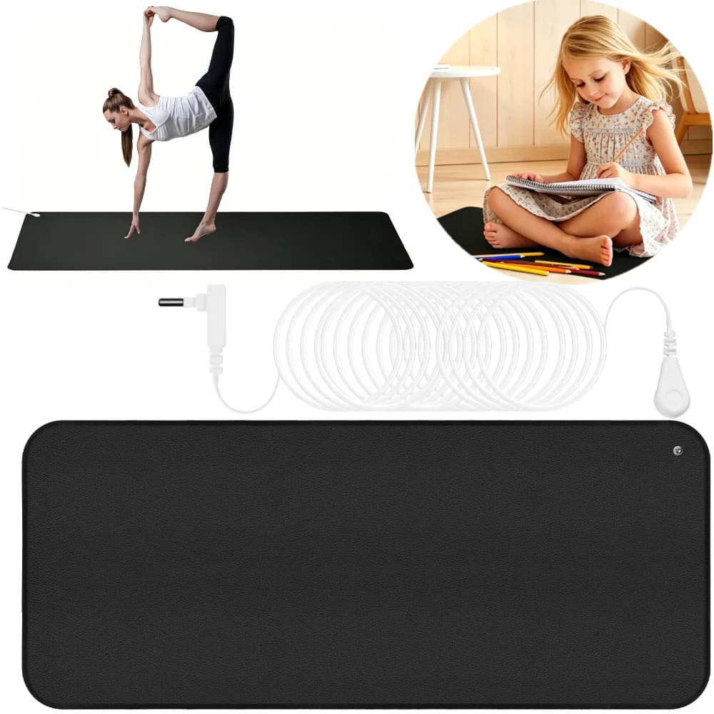 Tappetino per Messa a Terra con Cavo Conduttivo, Pad in Pelle per Equilibrio, Yoga, Sonno, Sollievo dal Dolore e dall'Ansia, Terapia Antistatica