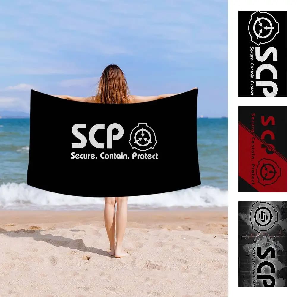 Classic Horror Game S-SCP F-Foundation Microfiber Printed Beach Towel Mountain Climbing Yoga Beach Running Absorbent Soft Towel