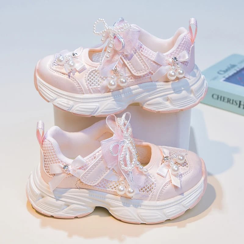 Kids Breathable Mesh Sneakers Summer Lightweight Velcro Strap Non Slip Cushioned Sole Boys Girls Outdoor School Sports Shoes