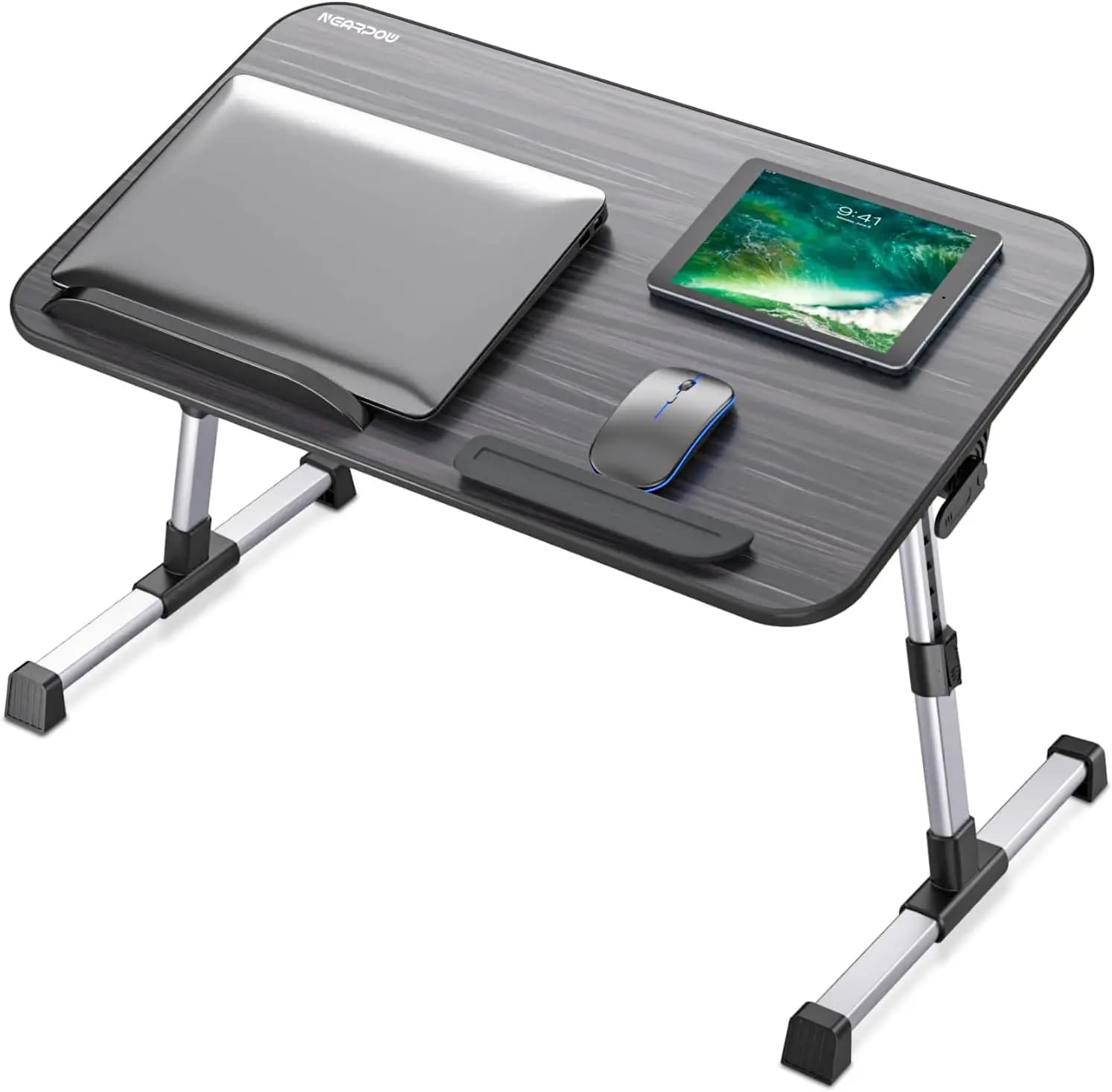 Tavolino Regolabile per Laptop con Gambe Pieghevoli, Scrivania Portatile per Divano, Pavimento - Formato Grande