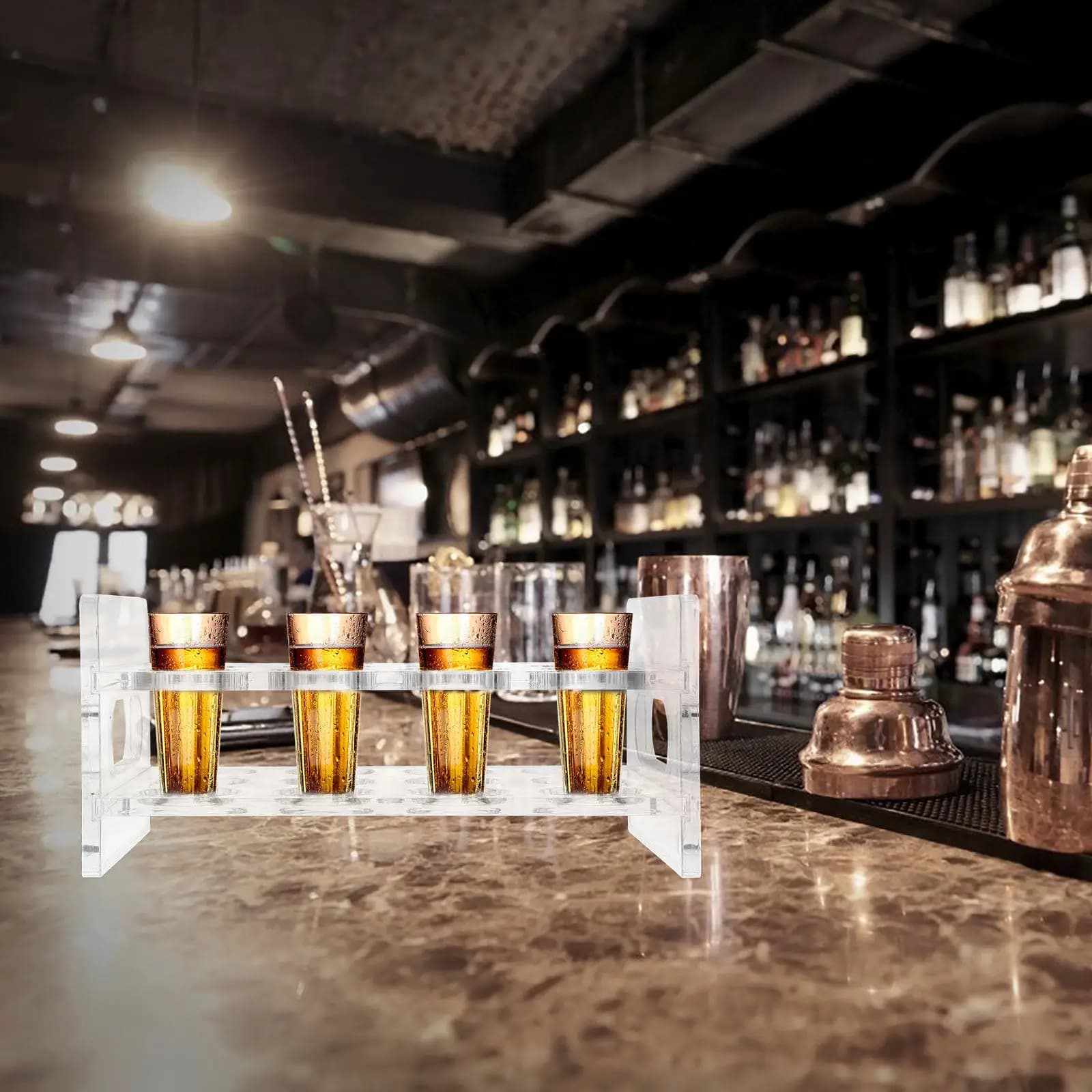 Portabicchieri in Acrilico Multi-Foro per Vino Bianco, Porta Bicchierini da Shot, Organizzatore per Bottiglie da Bar, Porta Bicchieri in Acrilico, Porta Bottiglie da Tavolo