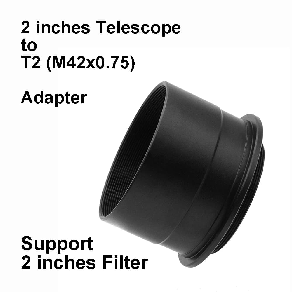 Anello tubo adattatore da 2" 2 pollici - T2 (M42x0,75) per telescopio per fotocamera Adattatore per oculare Supporto convertitore Filtro da 2 pollici