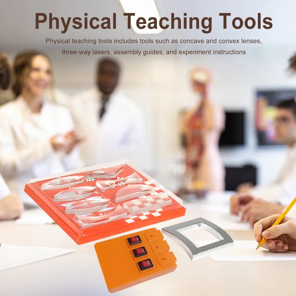 Set of Geometric Optical Tools, Convex lenses, Optical Imaging Equipment, Physics and Science Experimental Kits, Plastic Reflector