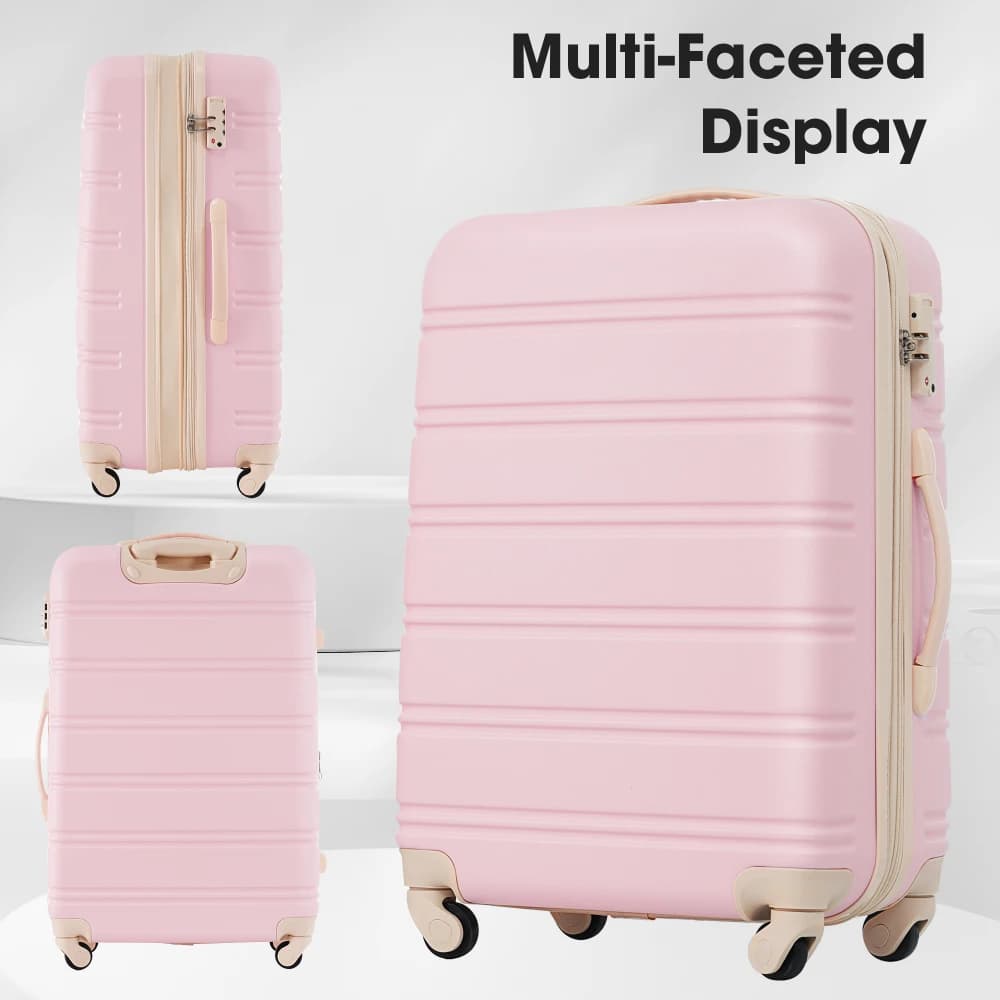 Set di Valigie Rigide a 3 Pezzi da 20", 24", 28" con Serratura TSA per Viaggi d'Affari