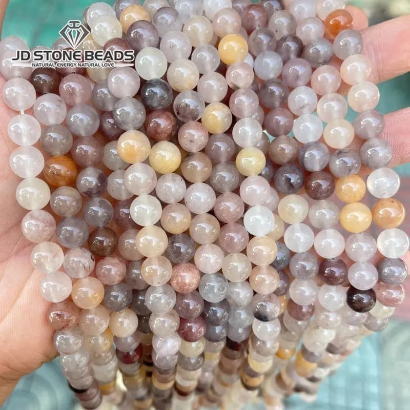 Natural Violet Stone Beads Round Loose Spacer Jade Beads 4 6 8 10 12mm for Jewelry Making DIY Bracelet Accessories Findings