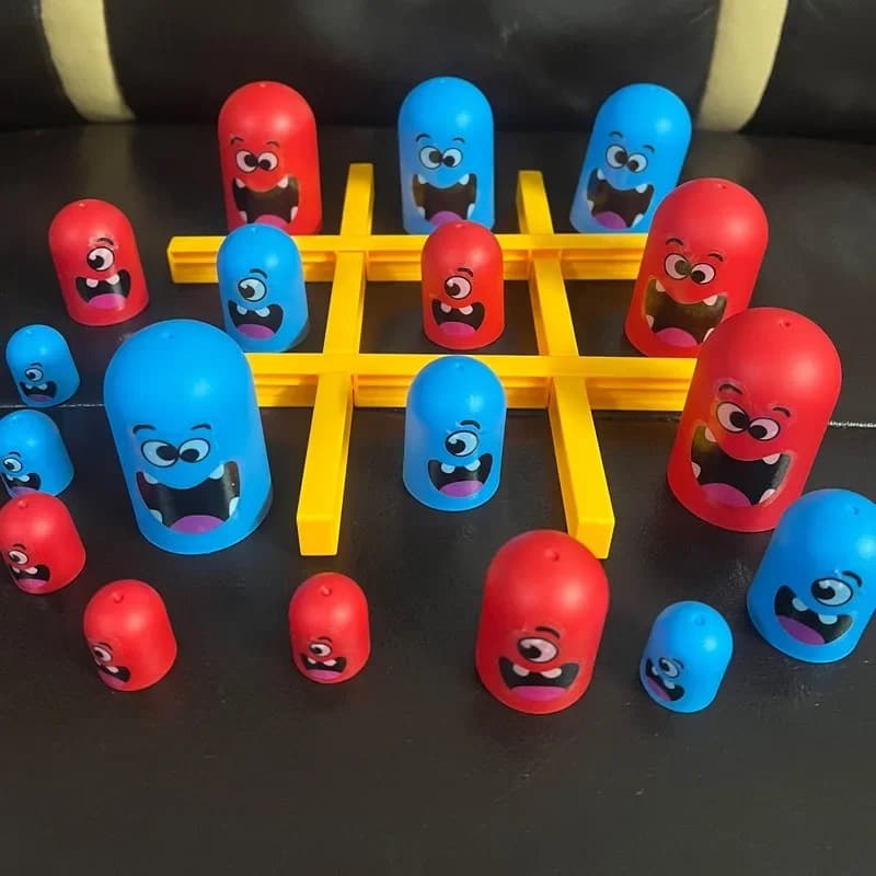 Gioco da tavolo educativo interattivo Tic Tac Toe per genitore-figlio Big Eat Piccolo gioco di strategia Divertente regalo di Natale per la famiglia per i bambini