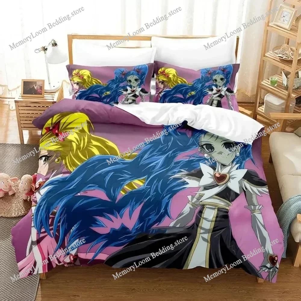 Set biancheria da letto Pretty Cure Set letto singolo doppio completo Queen King Size Set copripiumino per camera da letto per bambini per adulti Set lenzuola anime con stampa 3D