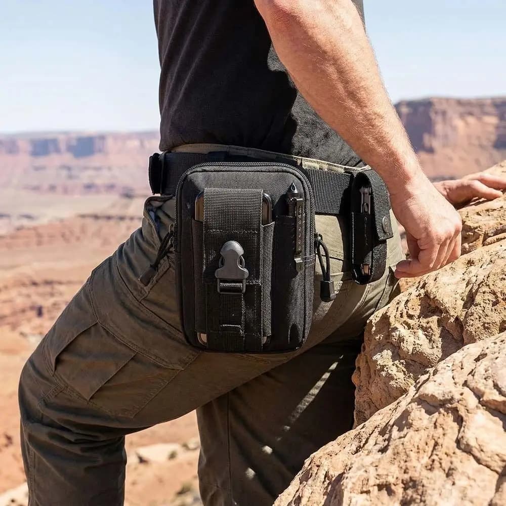 Oxford Cloth Waist Fanny Pack Large Capacity Waterproof Running Sports Belt Bag Breathable Multiple Layers Climbing Belt Bag