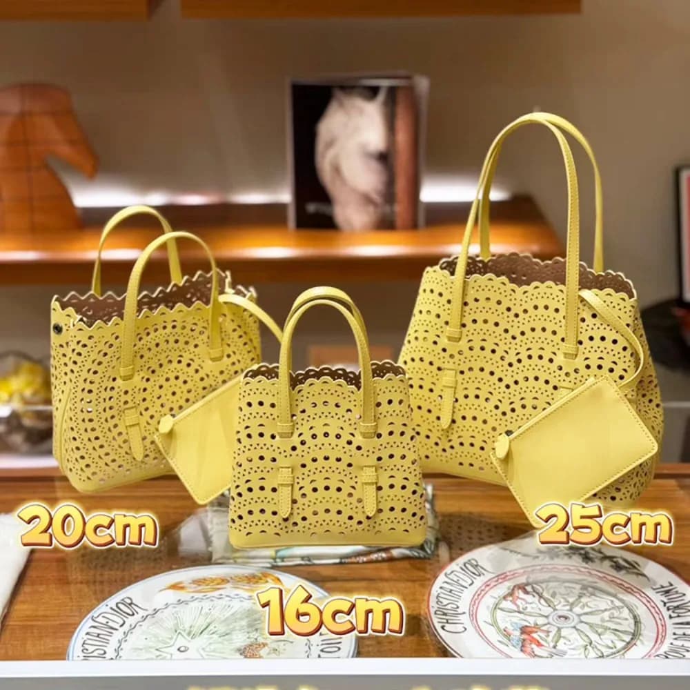 Nuova Borsa Artigianale con Incisione Laser, Design in Pelle Traforata, Versatile e alla Moda, Texture Avanzata, Dettagli Unici e Semplici