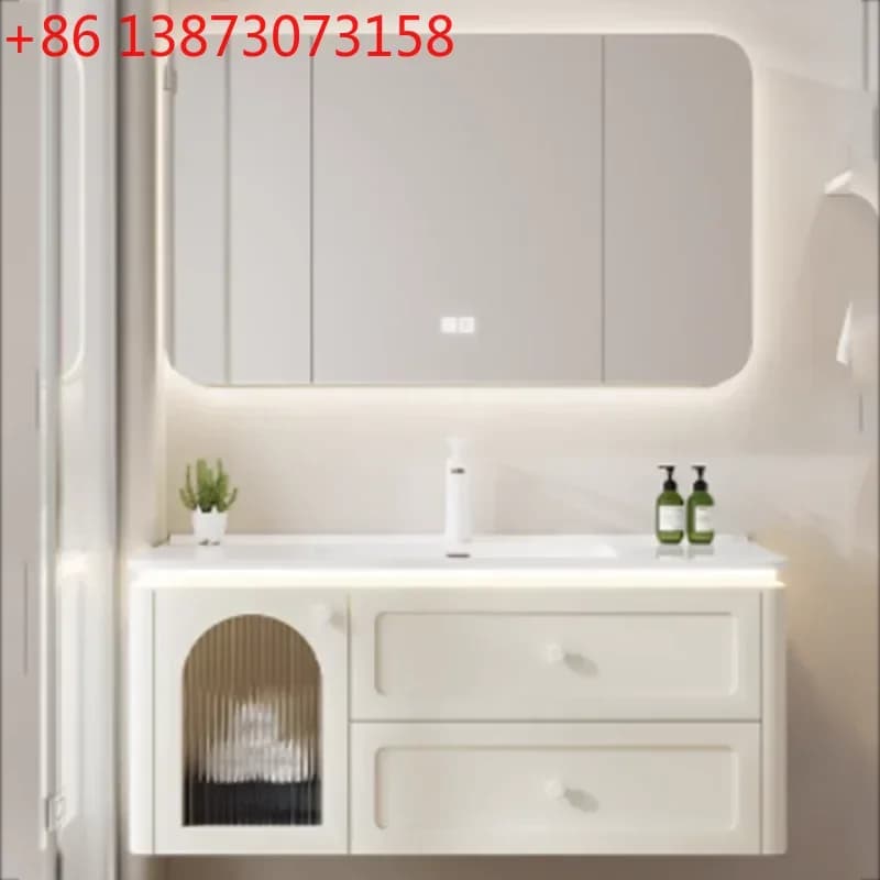 Mobiletto da Bagno con Specchio e Illuminazione, Scaffale per Trucchi, Mobile Vanity di Tendenza, Espositore Unico, Arredamento per Salotto