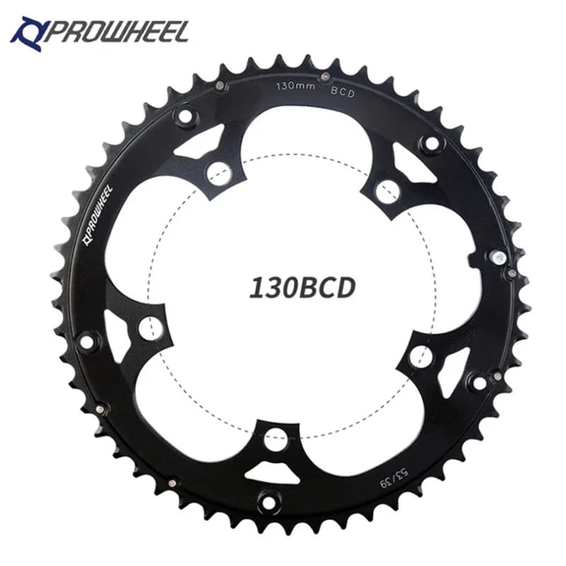 Prowheel Road Bike Chainring 130 BCD 39/53T Chainring Aluminum Alloy/steel Bicycle Chainwheel 10/11 Speed Crankset Part