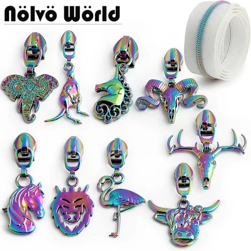 5/10/20 pezzi a forma di animale 5 # Cursori per cerniere in nylon Decorazione borsa Zip Testa Vestiti Estrattore per cerniere Kit di riparazione Accessori per cucire