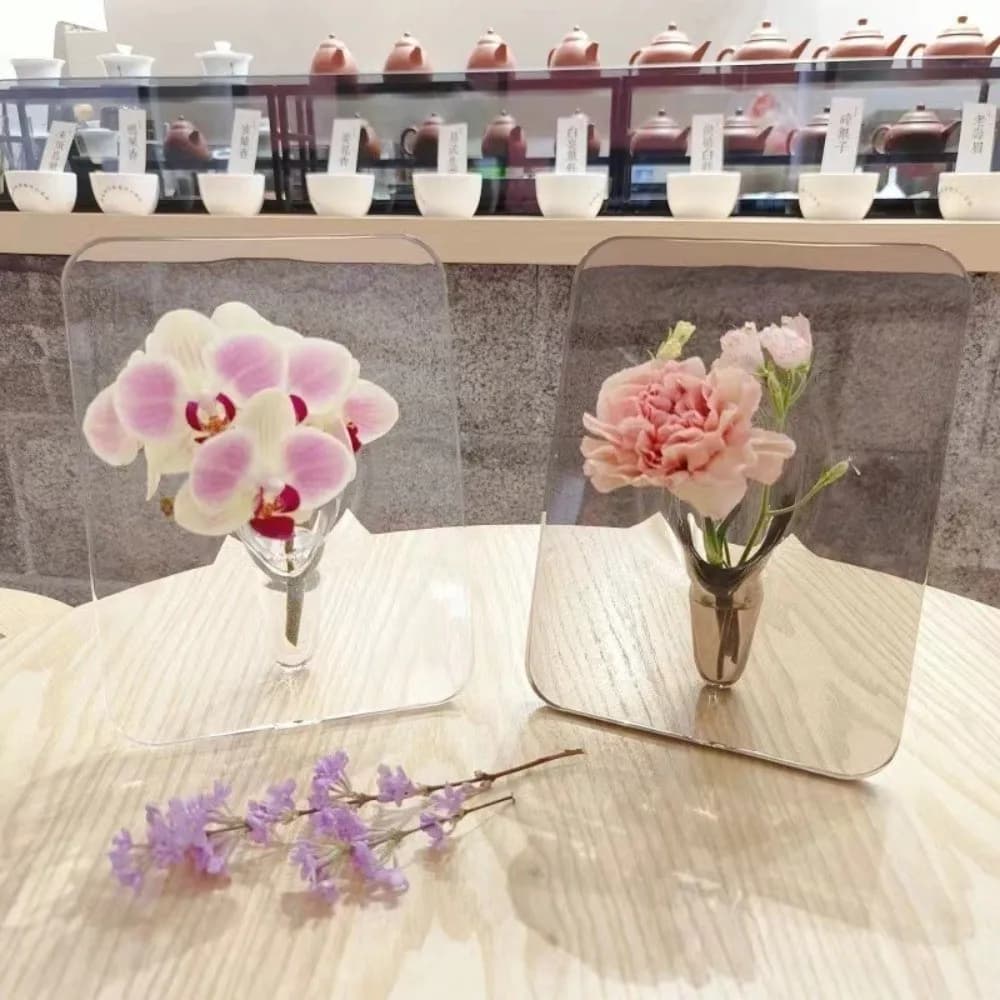 Creative Transparent Frame Flower Vase Picture Frame Photo Frame Modern Art Vase Decorative Flower Display Vase Office Decor