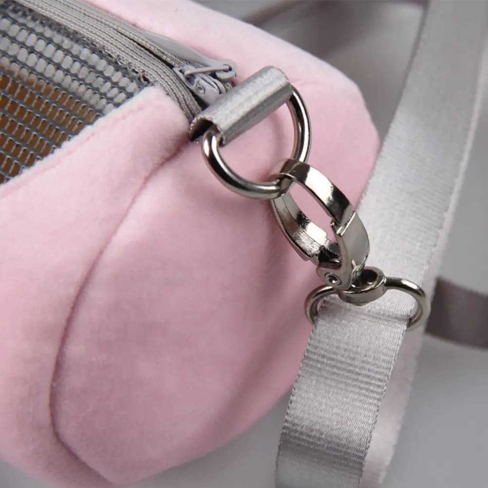 Trasportino Rotondo per Criceti e Piccoli Animali, Borsa da Viaggio per Campeggio e Gite Turistiche, Ventilato, Visibile, Portatile e Confortevole