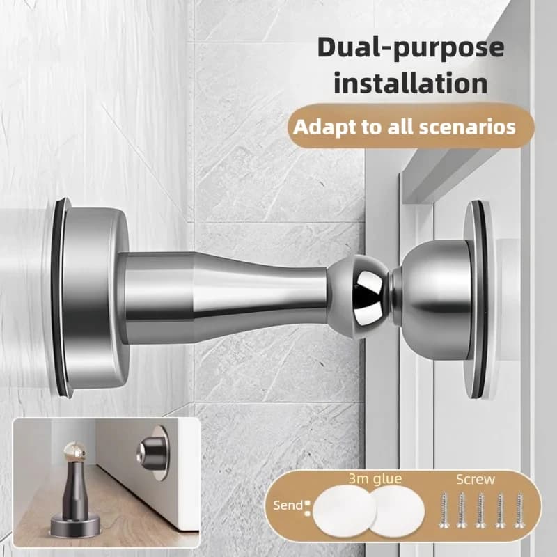 Fermaporta Magnetico in Acciaio Inossidabile Resistente e Potente per la Sicurezza Domestica e delle Camere da Letto - Chiusura Magnetica Non Lascia Segni