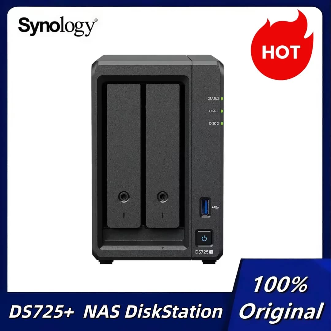 Synology DS725+ Server di archiviazione cloud di rete NAS DiskStation a 2 alloggiamenti (senza disco)