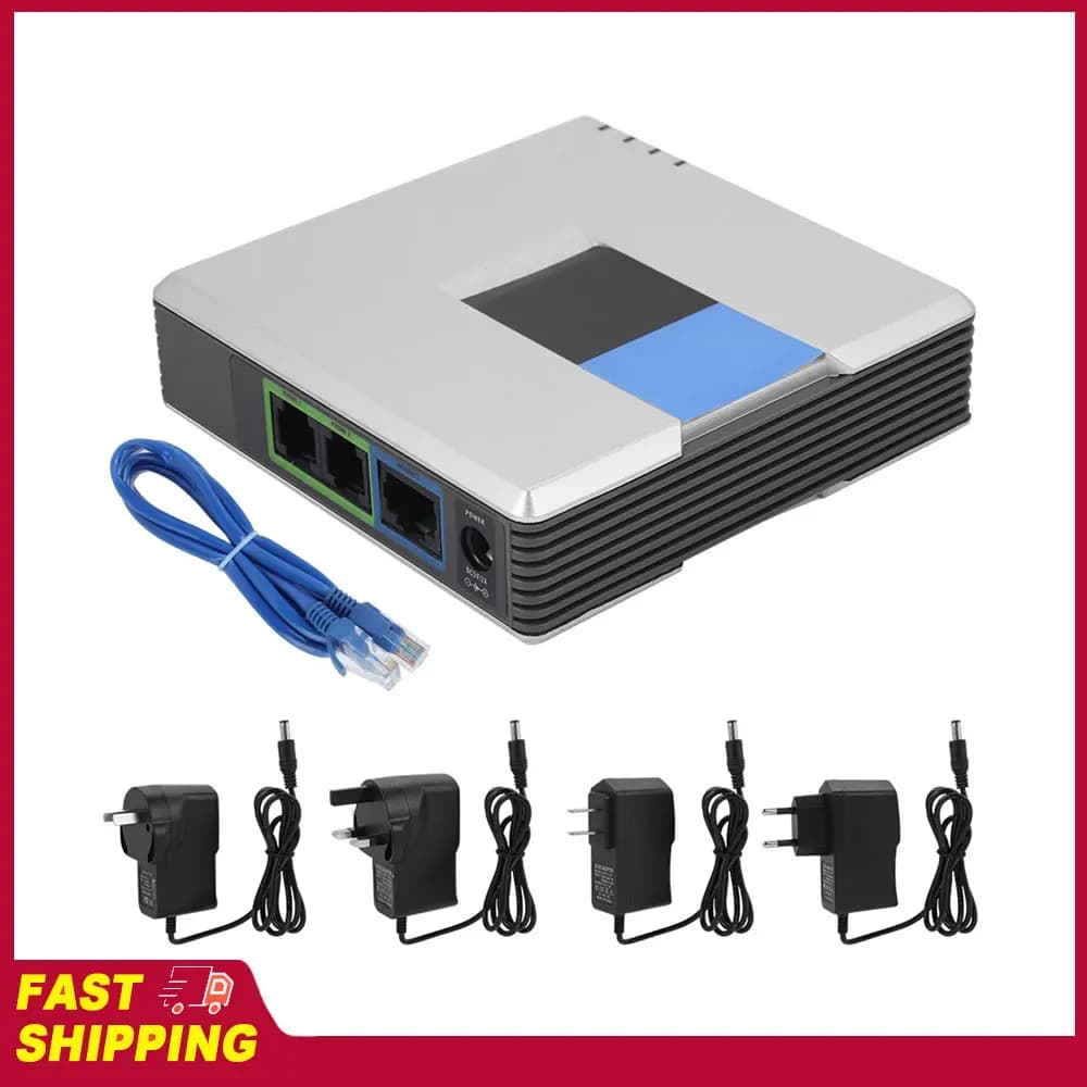 Unlocked PAP2T Internet Phone Adapter, VoIP Gateway, Internet Phone with 2 Doors, RJ45 SIP Adapter for Linksys PAP2T