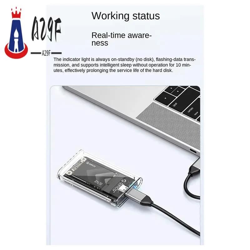 A29F-ORICO Adattatore esterno trasparente Custodia SSD MSATA a USB 5 Gbps