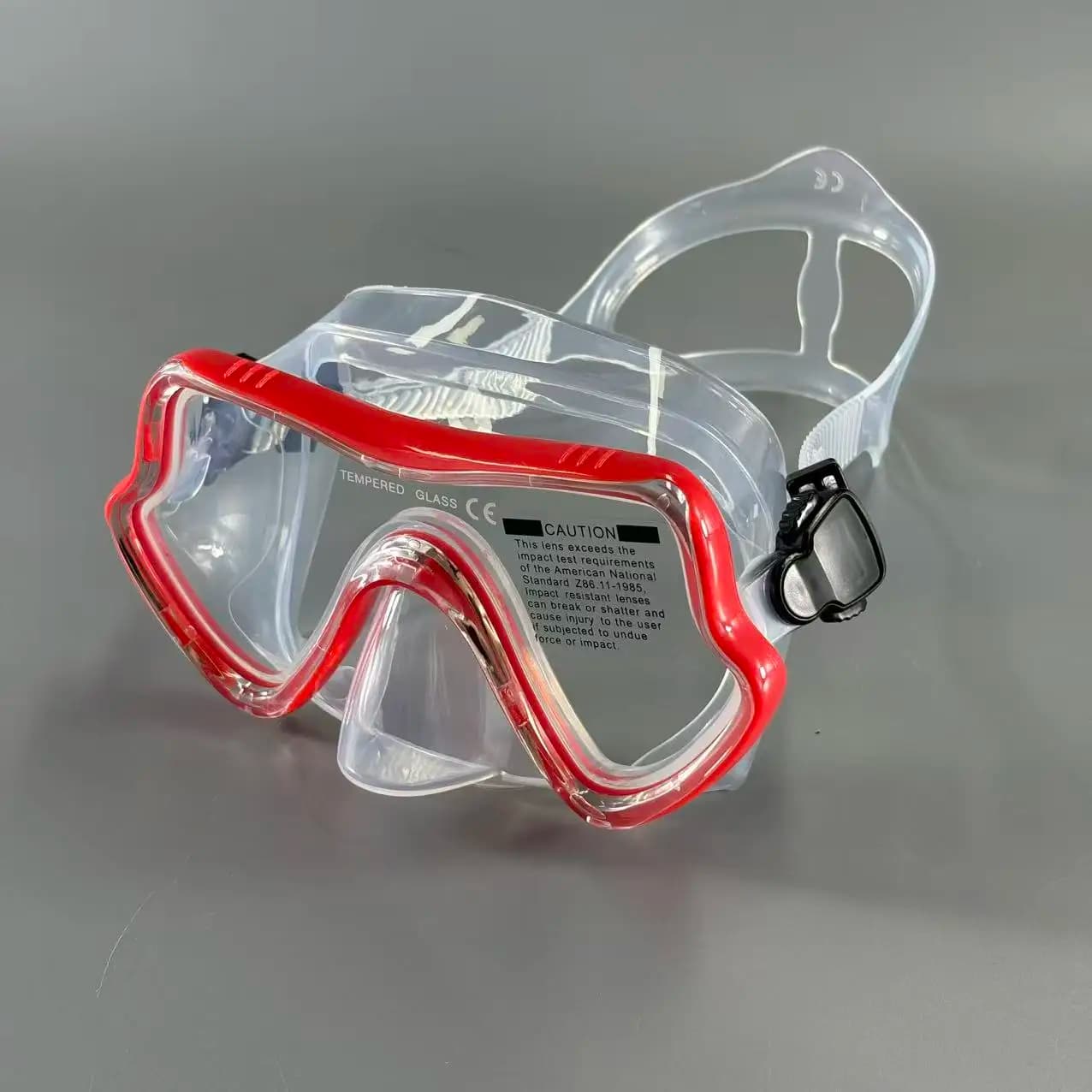 Underwater mask with large silicone frame, snorkeling glasses with nose protection, diving mask for adults, men and women