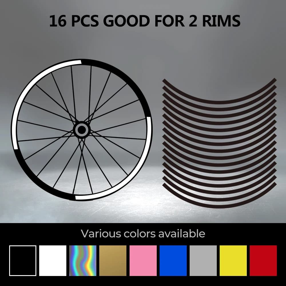 26 "27,5" 29 "Adesivo per ruota da bici Decalcomania in vinile per la decorazione del cerchione della bici Adesivi in pollici Ruote da ciclismo