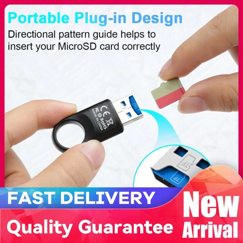 USB 3.0 Memory Card Reader High Speed Flash Memory Card Adapter Hub for PC/Laptop/Smart Phone/Driving Recorder
