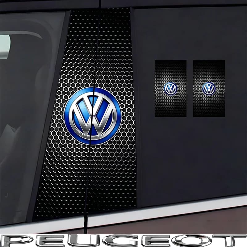 Car Emblem Center Pillar Sticker Auto Door Decorative Stickers For VW GTI Polo Golf MK6 MK7 Passat B6 Tiguan CC T-ROC Tire Valve
