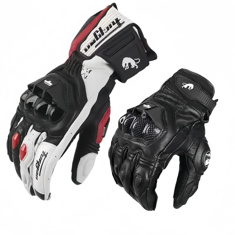 Guanti da Moto Afs6 Afs18, Protezione di Sicurezza Antivento, Guanti da Motocross Touch Screen in Pelle per Uomo