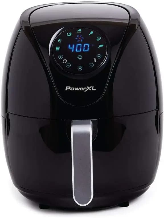 7 Quart Air Fryer with High Gloss Nonstick Finish, Black - Extra Hot Air Frying, Cooking, Crisping, Broiling, Roasting, Baking F