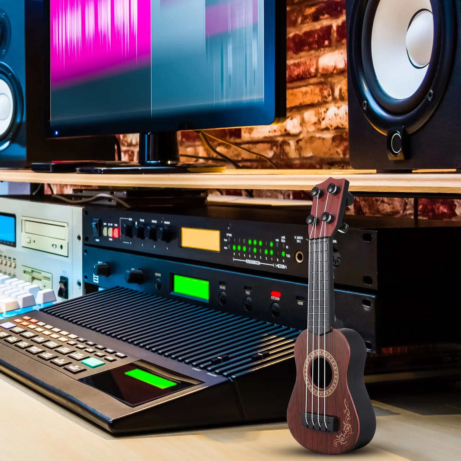 Ukulele per Bambini, Strumento Musicale Leggero in Plastica, Corde in Nylon Lisce, Ideale per l'Educazione Musicale Precoce
