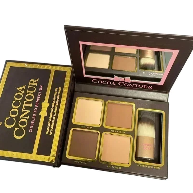 Kit di Strumenti per il Trucco, Nuova Polvere per il Viso in 4 Colori, Contouring con Pennello