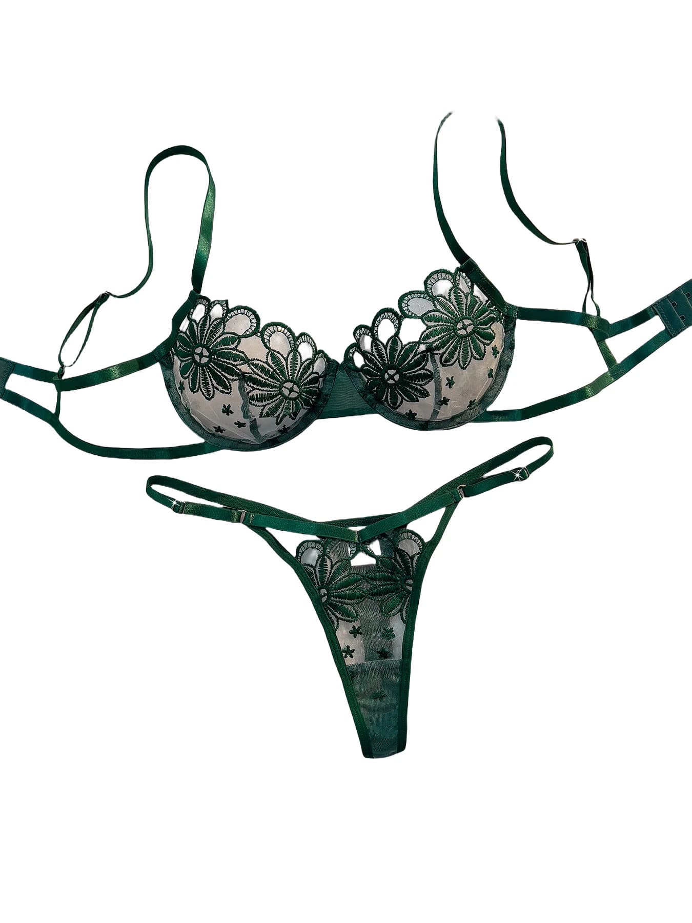 Intimo Estivo Giovanile con Margherite per Signore, Semi-Trasparente, Ricamato, Carino, Dolce, Stile Regolabile, Lingerie Femminile