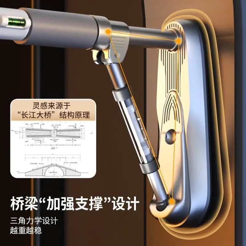 Adjustable Horizontal Bar Indoor Household Pull-up Device, No Punching, Door on Household Wall Single Rod Hanging Lever Fitness