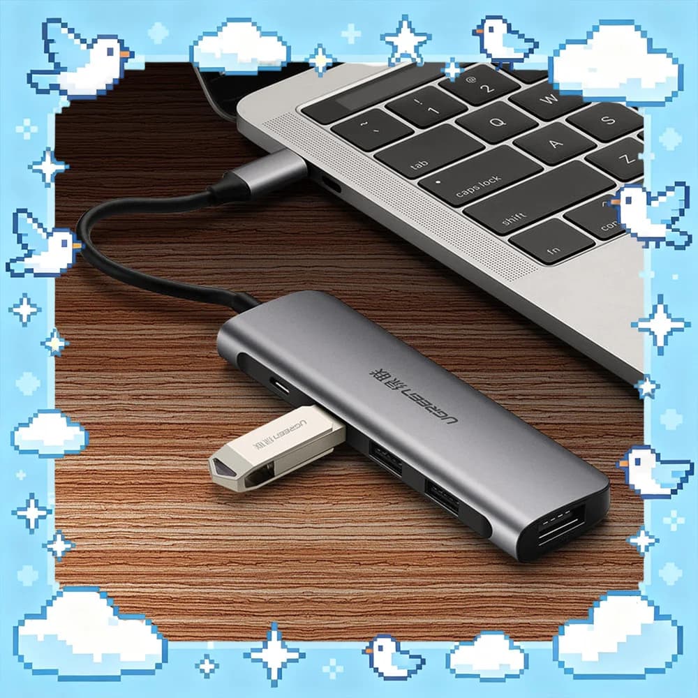 UGREEN CM136 50979 USB C Hub 4 Port USB 3.0 Splitter Type C Docking Station Data Adapter