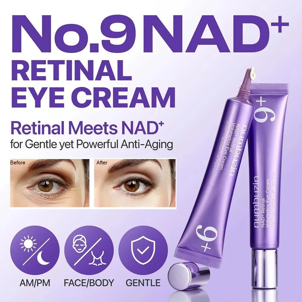 Korean Numbuzin 9+ NAD+ Retinol Lift & Firms Eye Cream Collagen Reduce Wrinkles Dark Circles Repair Eye Cream Korean Skincare