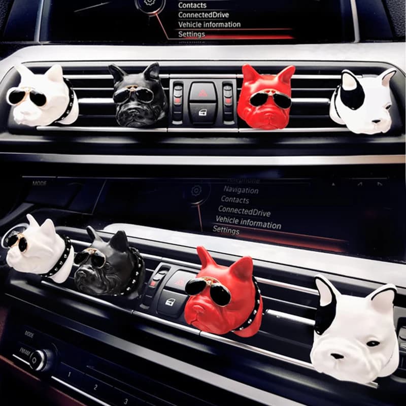 French Deodorant Bulldog for Car Air Intake Perfume Ornament Oil Essential Perfume Perfume Car Accessories